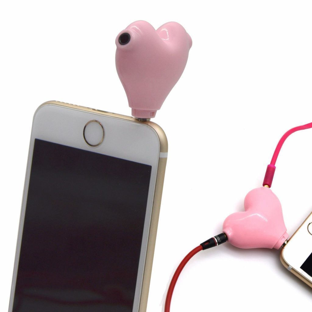 2-Way Heart Shaped Headphone Splitter 3.5mm