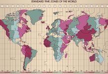 mapa de los husos horarios