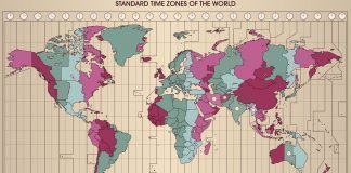 mapa de los husos horarios