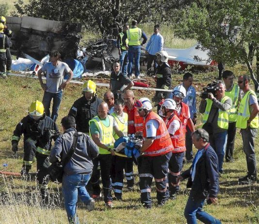 Tres personas fallecieron en Marratxí en un accidente de avioneta en 2013