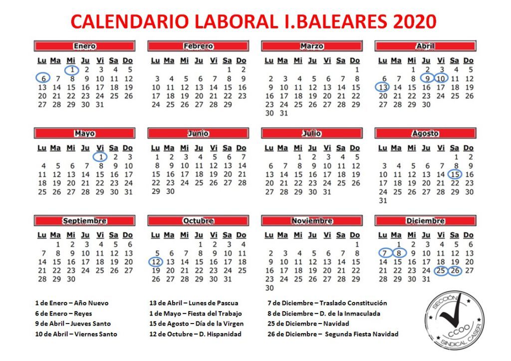 Calendario Laboral De Islas Baleares 2022 En Pdf Impr 6739